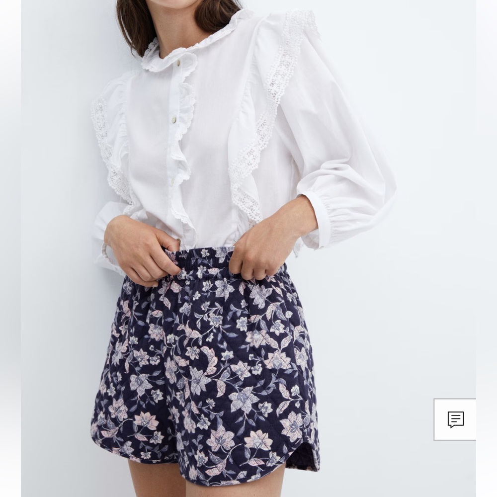 MANGO cotton quilted shorts